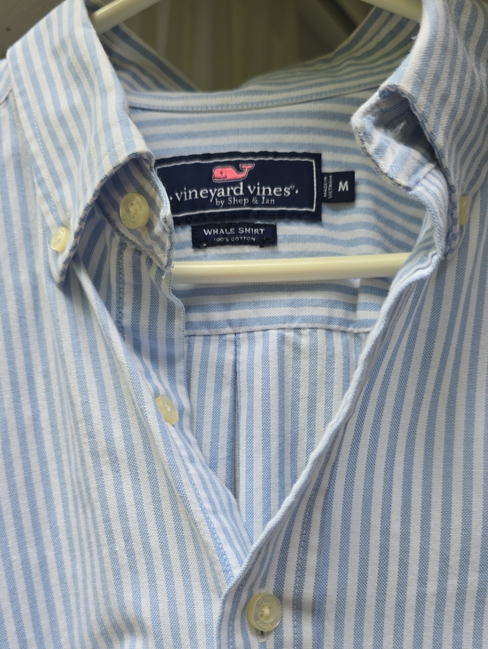 Vineyard Vines Light Blue and White Striped Button-Down Shirt